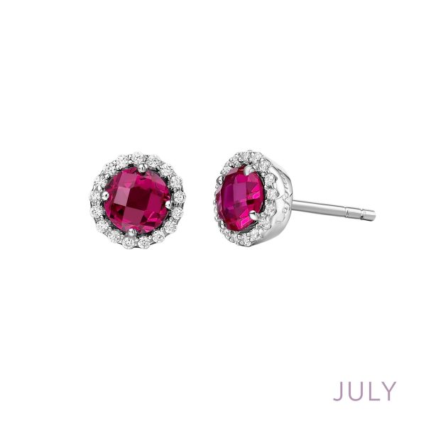 Lafonn Birthstone Round July Ruby Earring BE001RBP00 Online now