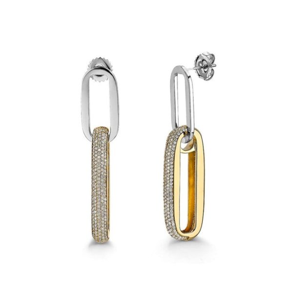 Double Luxe Link Wide Drop Earrings ER356 Online