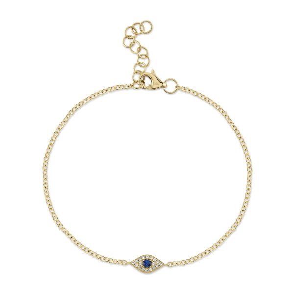 0.04CT DIAMOND & 0.06CT BLUE SAPPHIRE EYE BRACELET SC55008515 on Sale