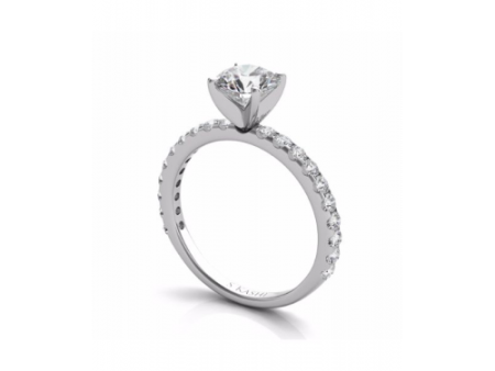 S Kashi & Sons Side Stone - Prong Set Engagement Ring EN7581WG Fashion